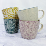 Floral Stoneware Mugs