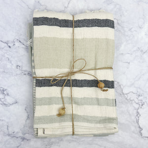 Woven Striped Tea Towel Set