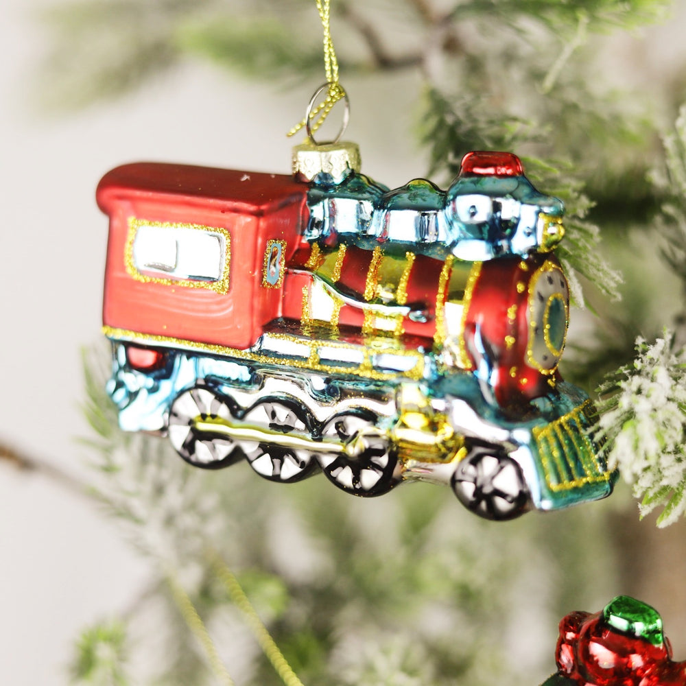 Glass Train Ornament
