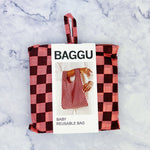 Pink Brown Check Baby Baggu Reusable Bag