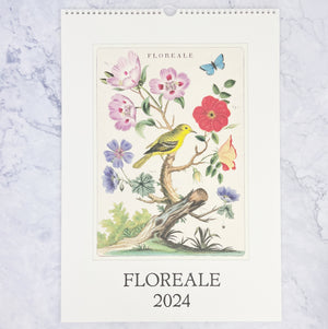 2024 Vintage Inspired Wall Calendar Floreale
