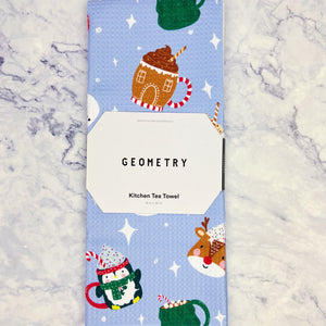 Festive Holiday Geometry Tea Towels