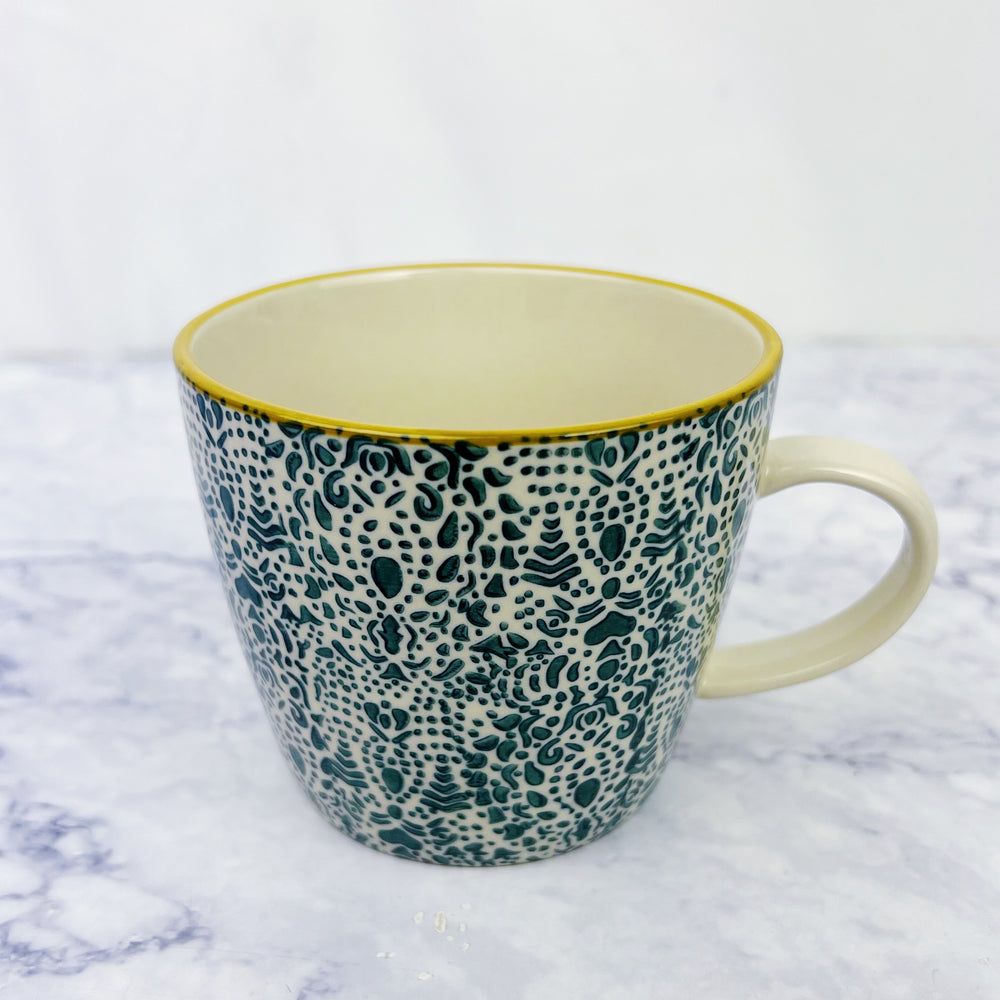 Floral Stoneware Mugs