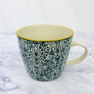 Floral Stoneware Mugs