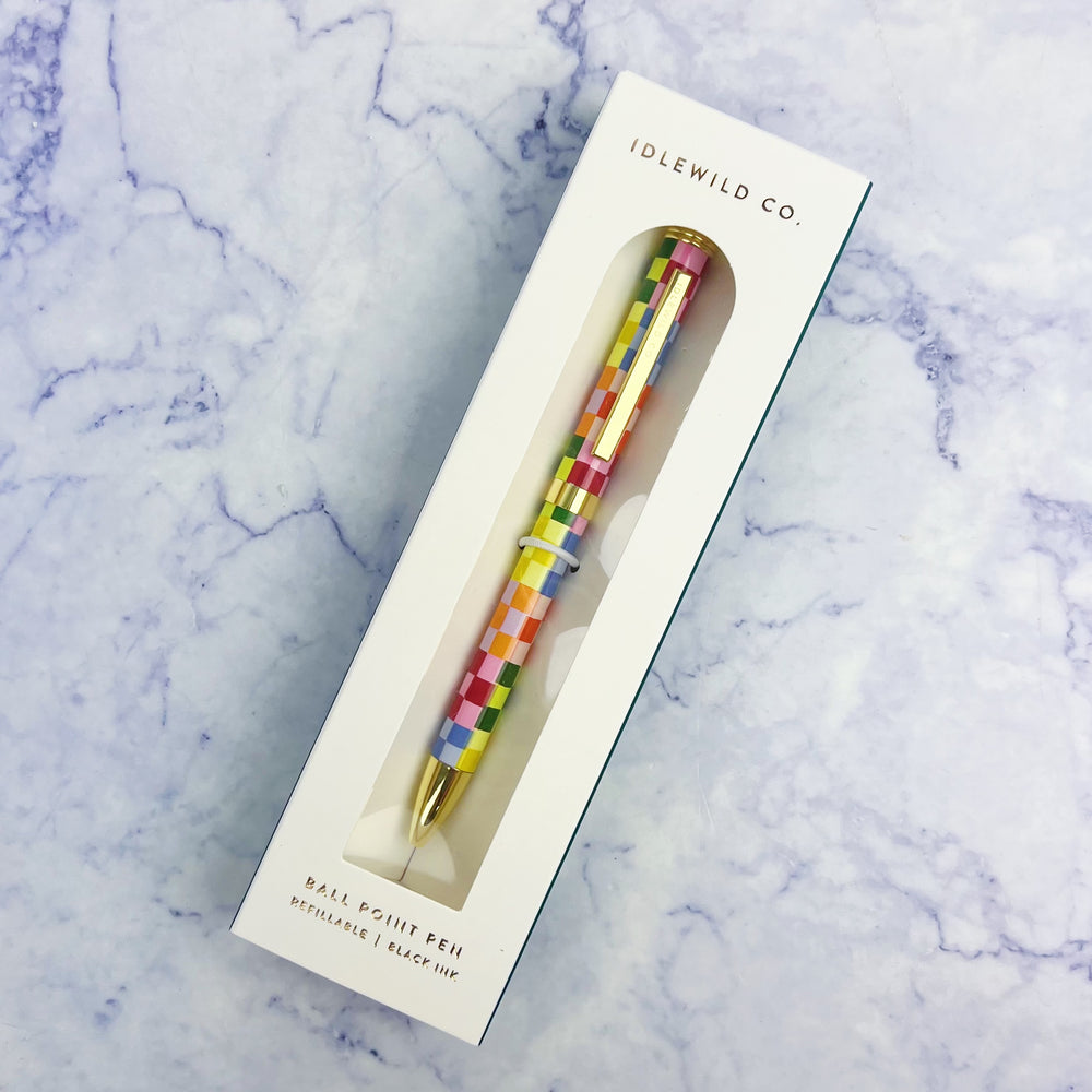 Rainbow Check Ballpoint Pen