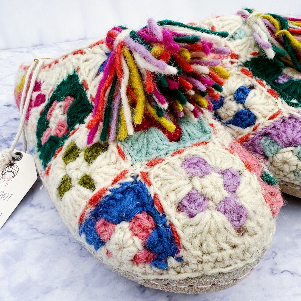 Granny Square Crochet Slipper