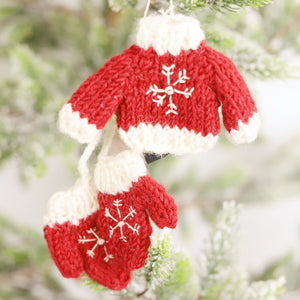 Knitted Sweater & Gloves Ornaments