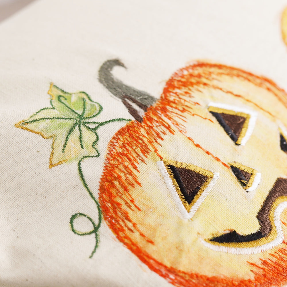 Three Jack O'Lanterns Pillow
