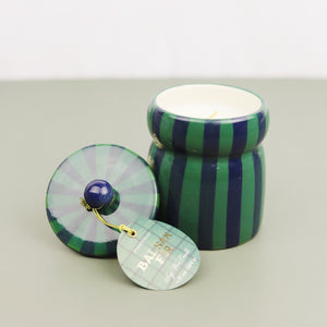 Striped Cabana Candle With Lid