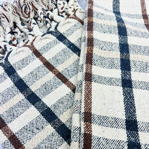 Muted Plaid Woven Throw