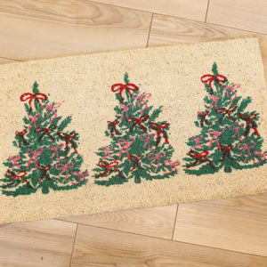 Put A Bow On It Christmas Tree Coir Doormat