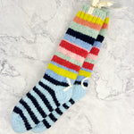 X O Knit Colorful Striped Slipper Socks