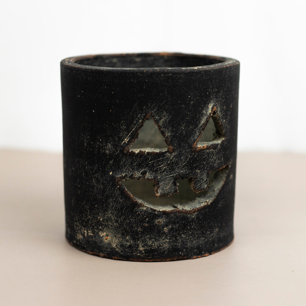 Small Black Clay Jack-O-Lantern