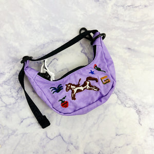 Crescent Bag Charm - Embroidered Pony