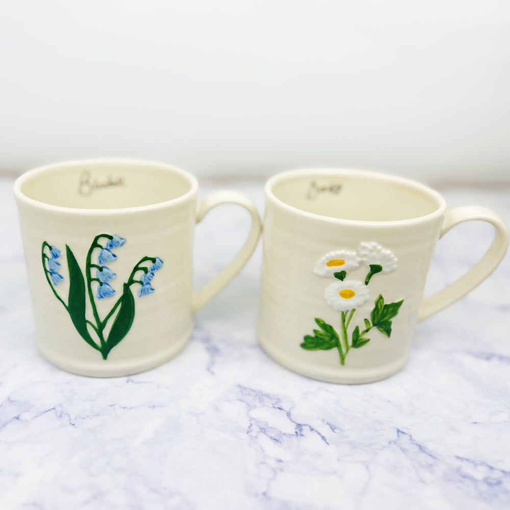 Fruity and Floral Embossed Mugs