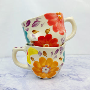 Hand Painted Bright Floral Mug