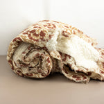 Rust Floral Sherpa Throw Blanket