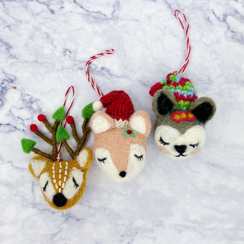 Wool Woodland Ornaments