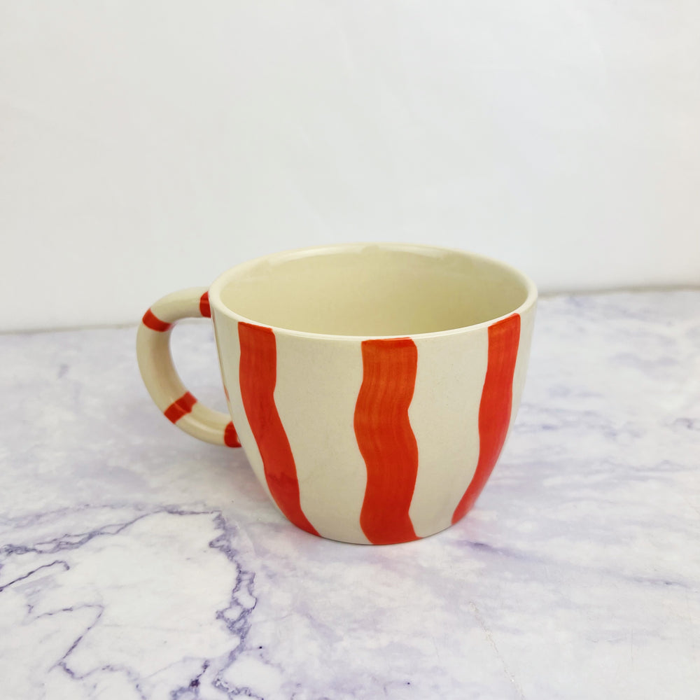 Hand Painted Striped Mugs
