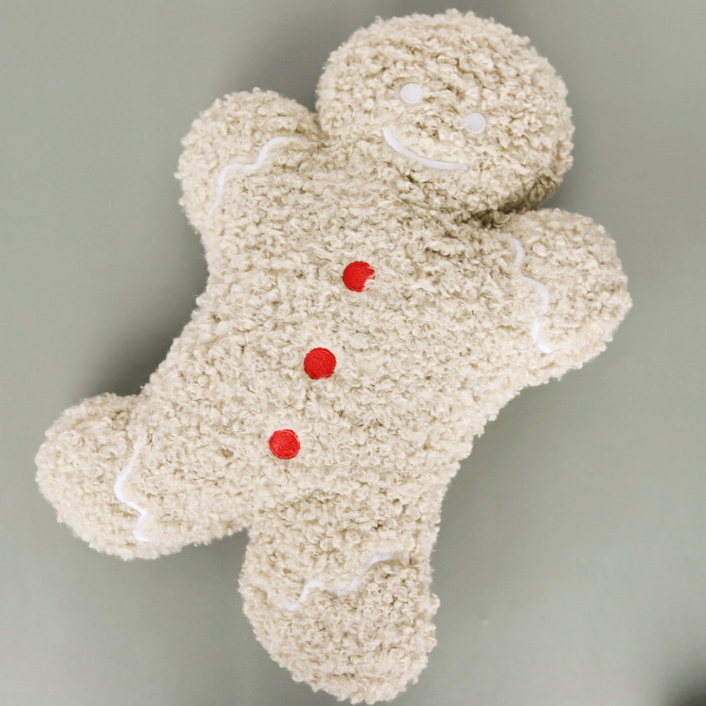 Fuzzy Gingerbread Man Pillow