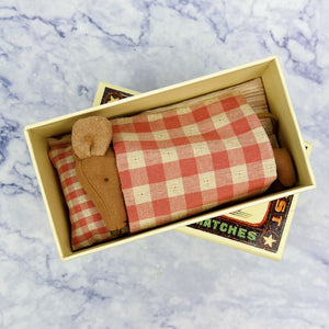 Big Sister Mouse with Pink Gingham in Matchbox