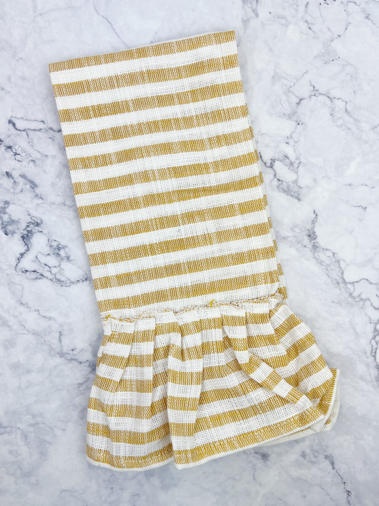 Ruffle Striped Tea Towel