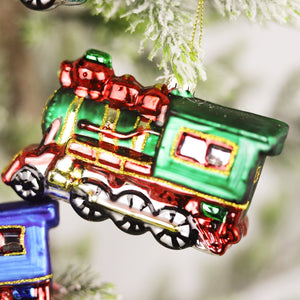 Glass Train Ornament