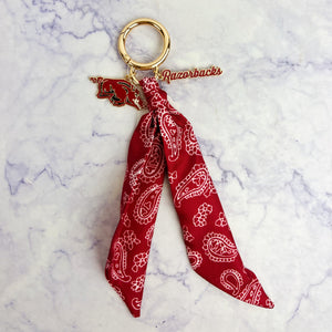 Razorbacks Bandana Bag Charm