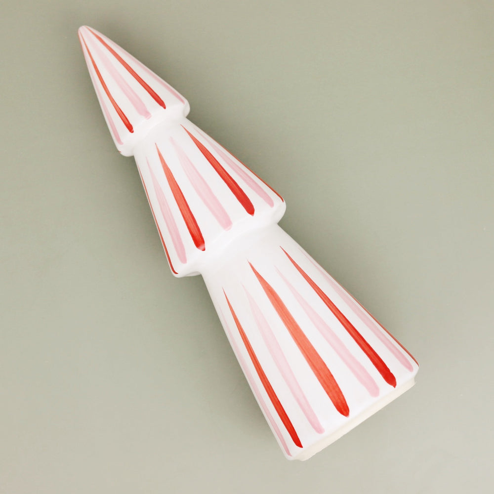 Candy Cane Striped Ceramic Tree