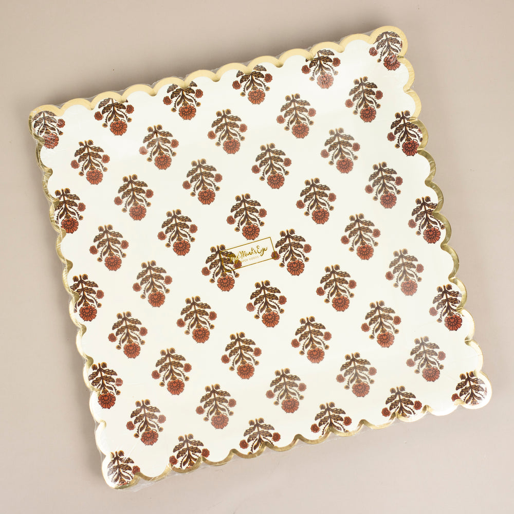 Scalloped Floral Dinner Plate