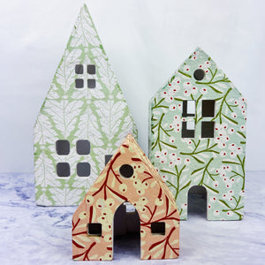 Holiday Paper Mache Houses