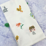 Spring Farm Embroidered Tea Towel