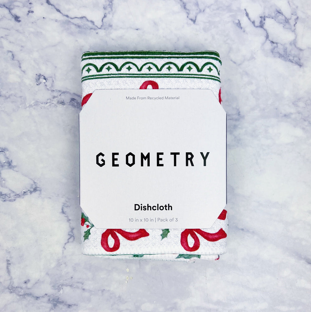 Festive Holiday Geometry Dishcloth Set