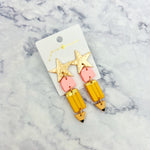 Gold Star Pencil Earrings