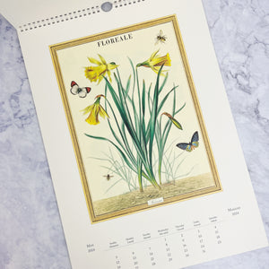 
                
                    Load image into Gallery viewer, 2024 Vintage Inspired Wall Calendar Floreale
                
            
