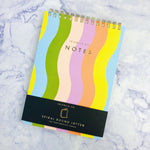 Wavy Rainbow Spiral Notebook