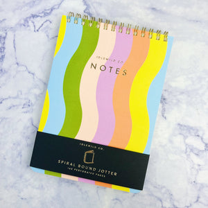Wavy Rainbow Spiral Notebook
