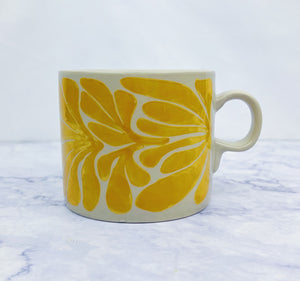 Hand Painted Floral Stoneware Mug