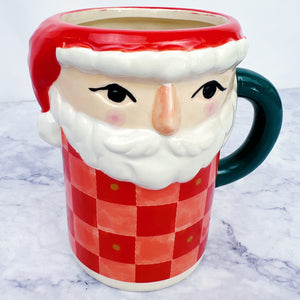 Checkered Santa Mug