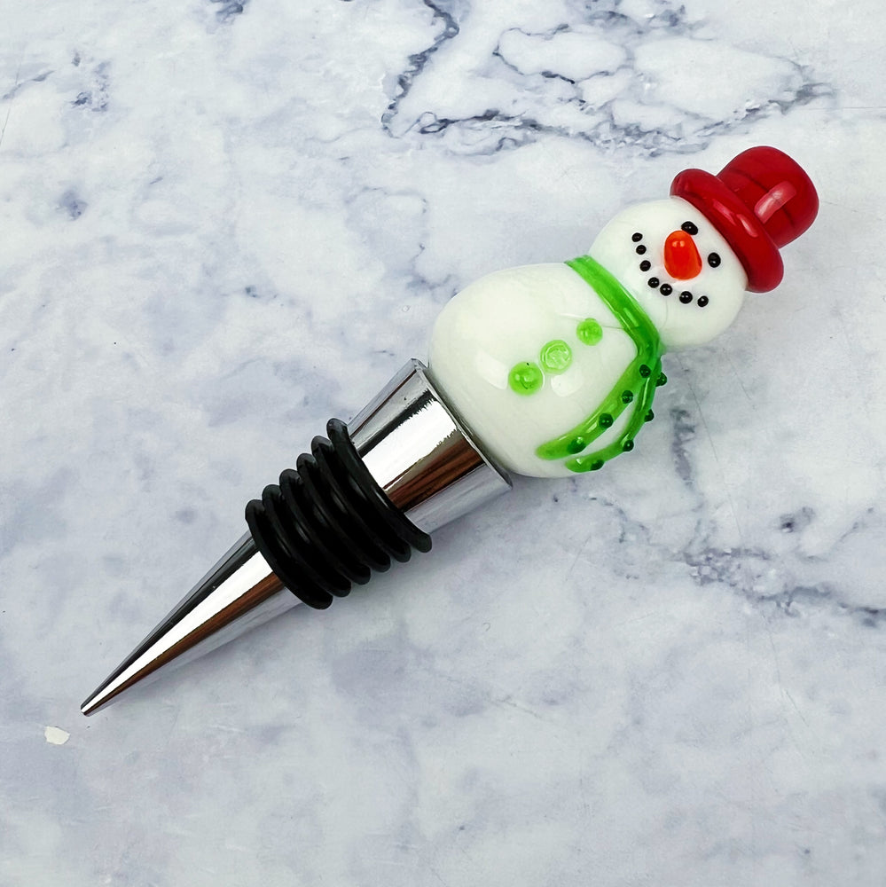 Holiday Glass Wine Stopper