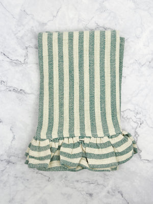 Multi-Colored Ruffle Striped Tea Towel