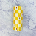 Checkered Floral Vase