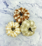 Gingham Mini Pumpkins with Stems