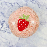 Fuzzy Strawberry and Heart Round Pouch