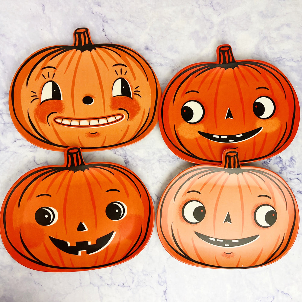 Vintage Pumpkin Bamboo Plates