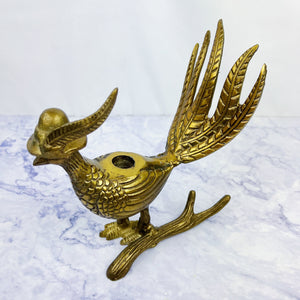 Brass Pheasant Candle Holder