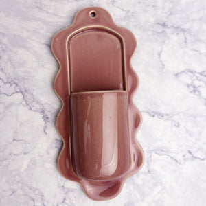 Scalloped Stoneware Wall Vase