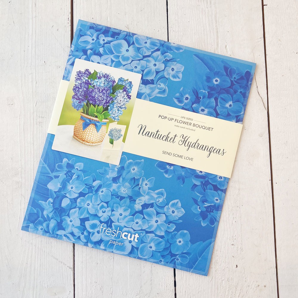 Hydrangeas Pop-Up Greeting Card Bouquet