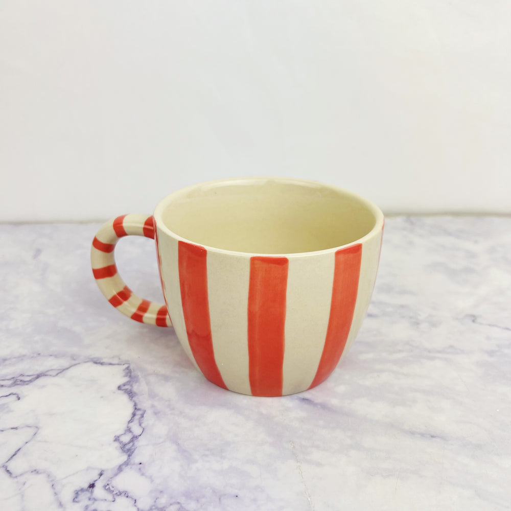 Hand Painted Striped Mugs