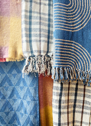 Muted Plaid Woven Throw